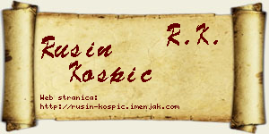 Rusin Košpić vizit kartica